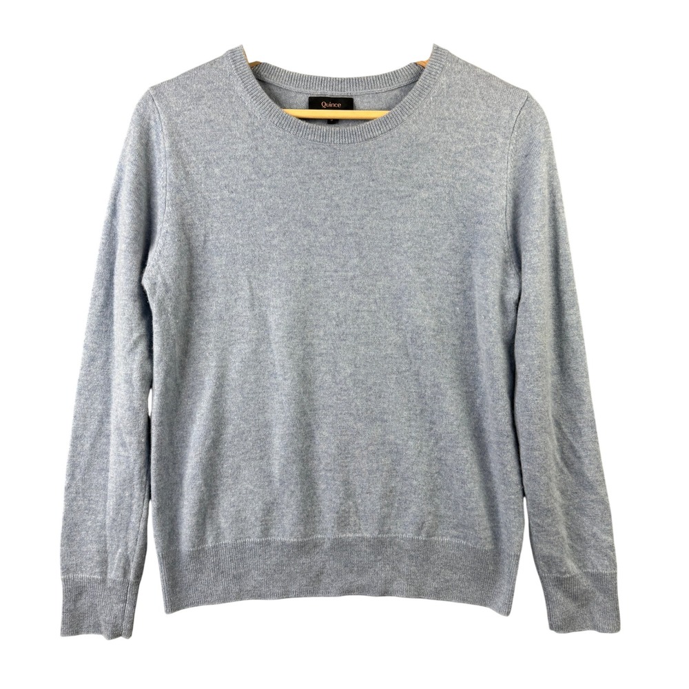 Quince Light Blue 100% Mongolian Cashmere Crewneck Sweater Womens Size Small